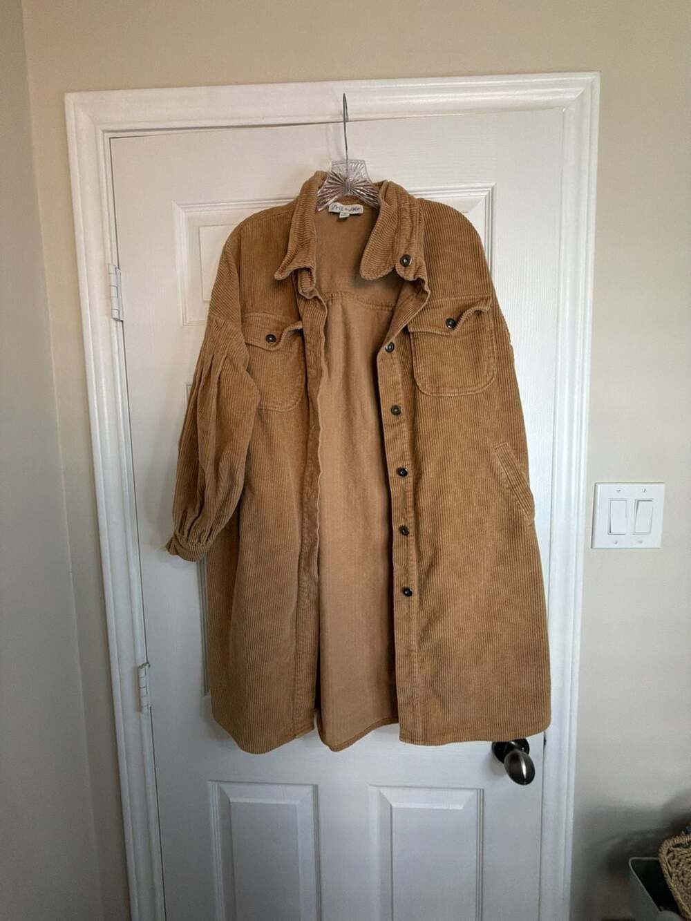 She+Sky Corduroy Shacket Size M Brown Button Down Long Sleeve Jacket